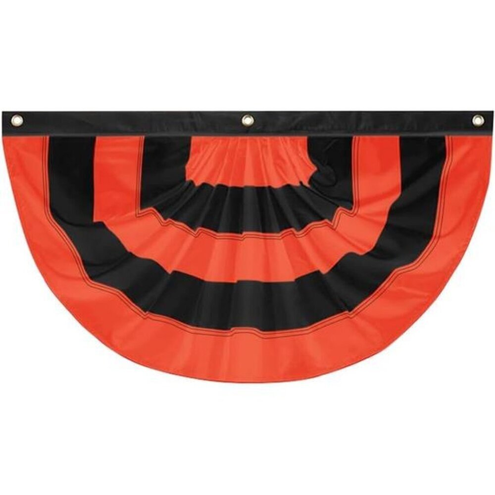 Orange & Black Striped Halloween Bunting Flag 2x4 ft